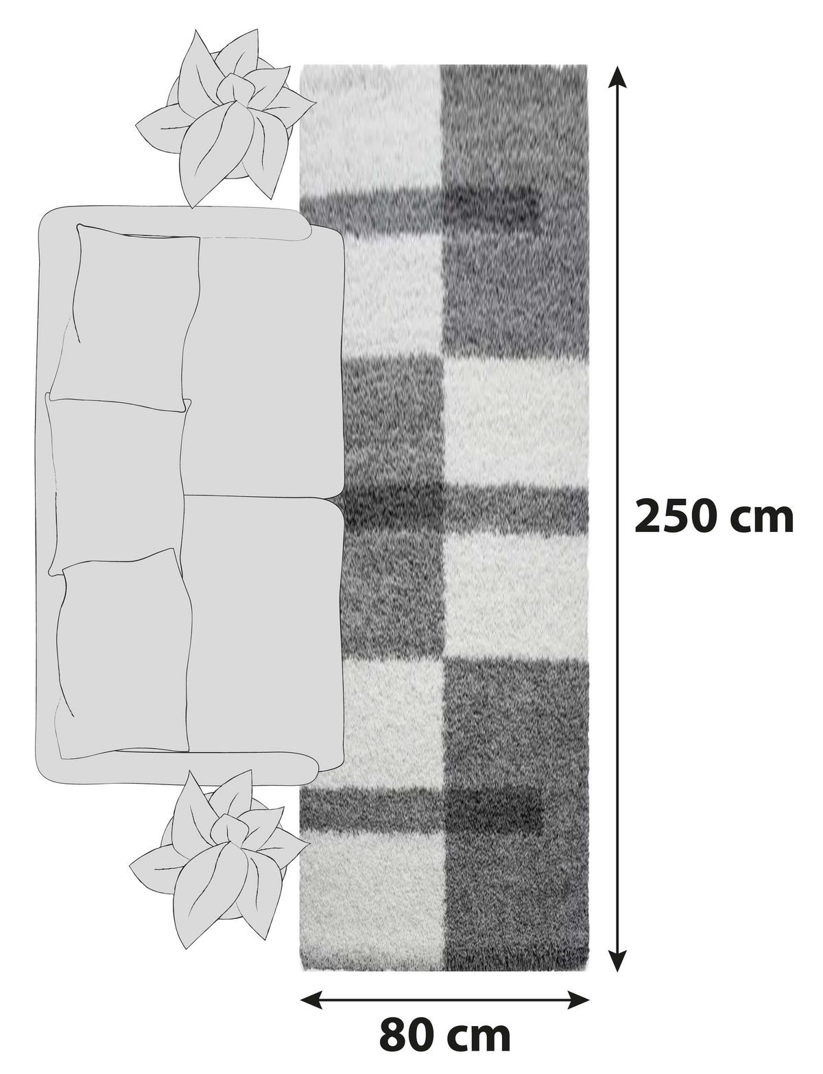 Hochflorteppich Gala Hellgrau ca. 80x250cm - Hellgrau, Design, Textil (80/250cm) - Novel