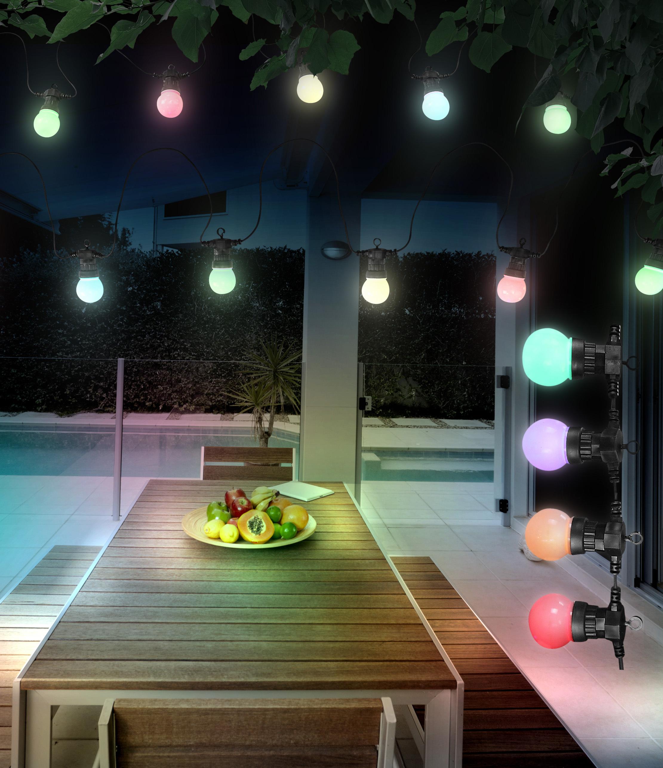 Lichterkette Nirvana in Schwarz max. 0,03 Watt - Opal/Schwarz, Design, Kunststoff (1250/5/11,3cm) - Globo