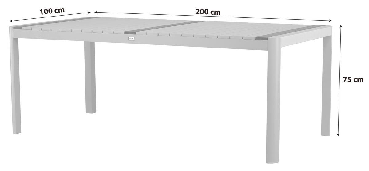 GARTENTISCH TOGO - Schwarz, KONVENTIONELL, Holz/Metall (100/75/200cm) - Gardenson