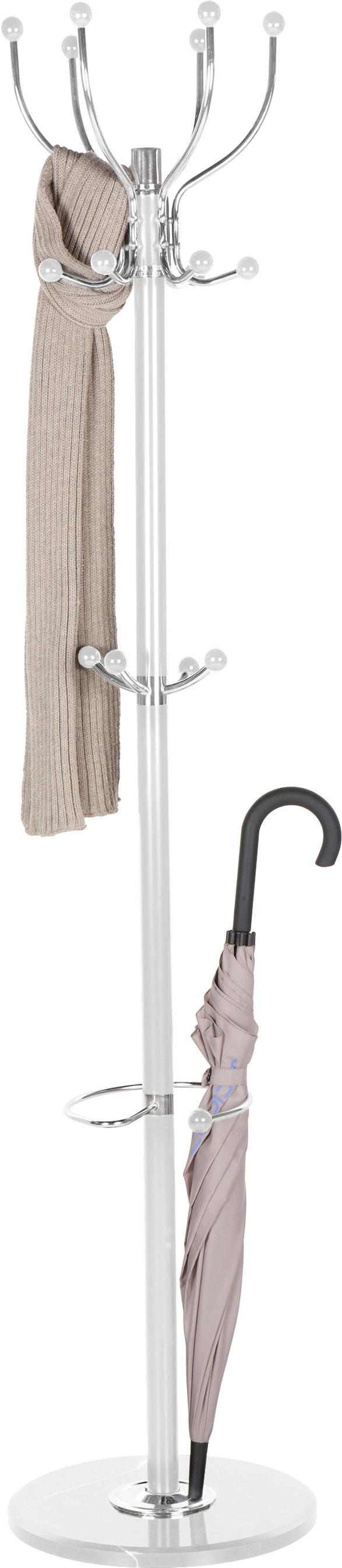 Kleiderständer in Weiß - Chromfarben/Weiß, KONVENTIONELL, Metall (38/176/38cm) - Mömax