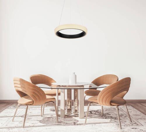 Led Függőlámpa Tabano - fekete/opál, Design, műanyag/fém (49,5/120cm)