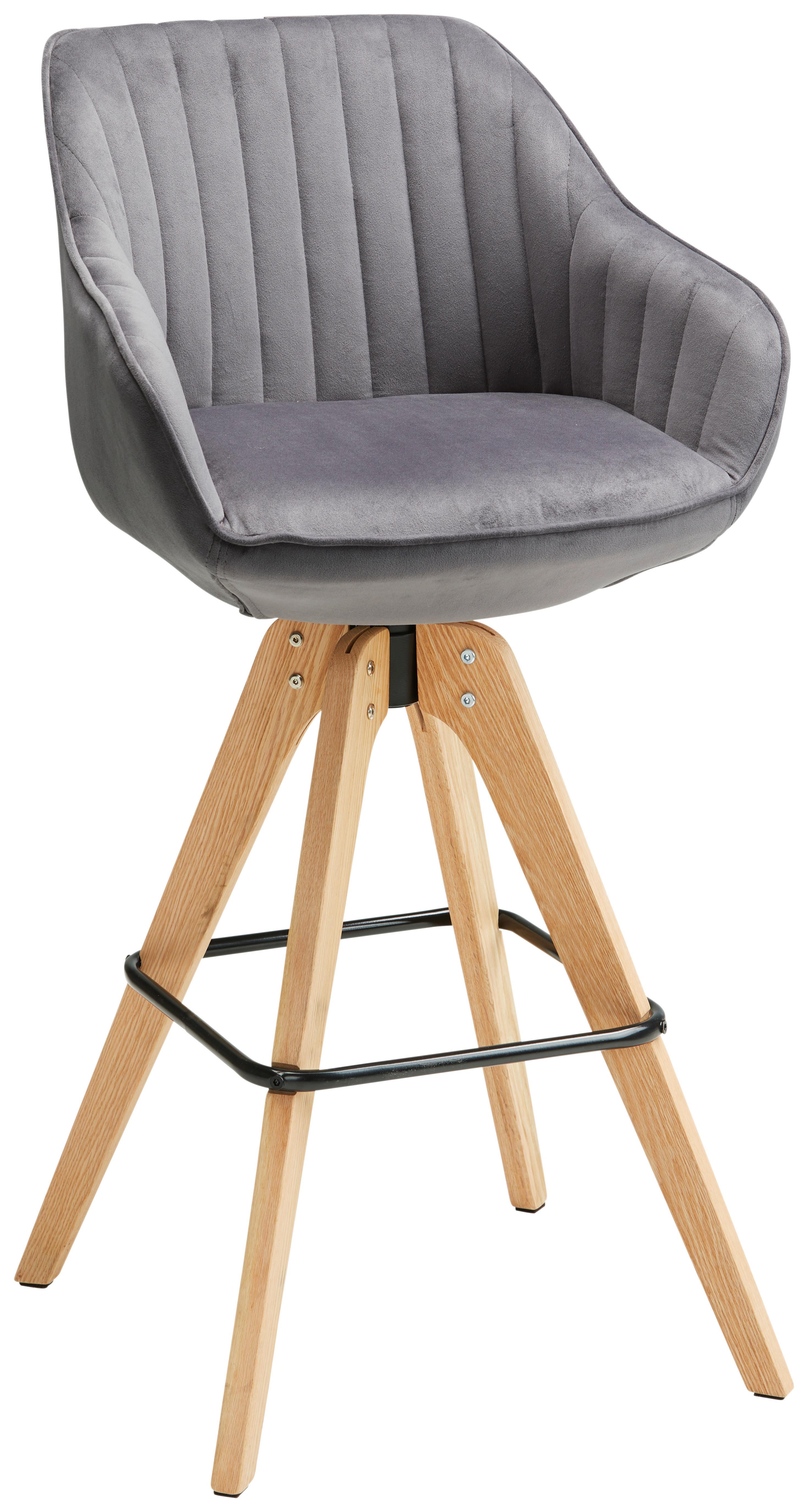 Barska Stolica Chill - tamno siva/natur, Modern, drvo/tekstil (55/106/78/56cm) - Premium Living