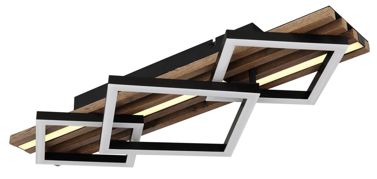 LED Mennyezeti Lámpa 67344d2 Obrien - sötétbarna/fekete, Natur, műanyag/faalapú anyag (61/31/9,5cm) - Globo
