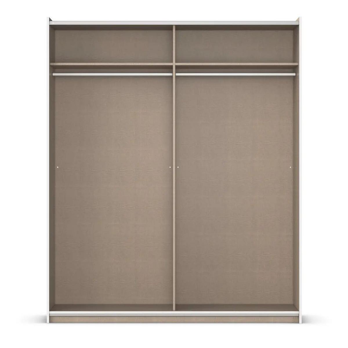 Omara Z Drsnimi Vrati Foster, Bela, Hrast, Ogledalo, 218 Cm - bela/barve aluminija, Konvencionalno, kovina/leseni material (218/210/59cm)