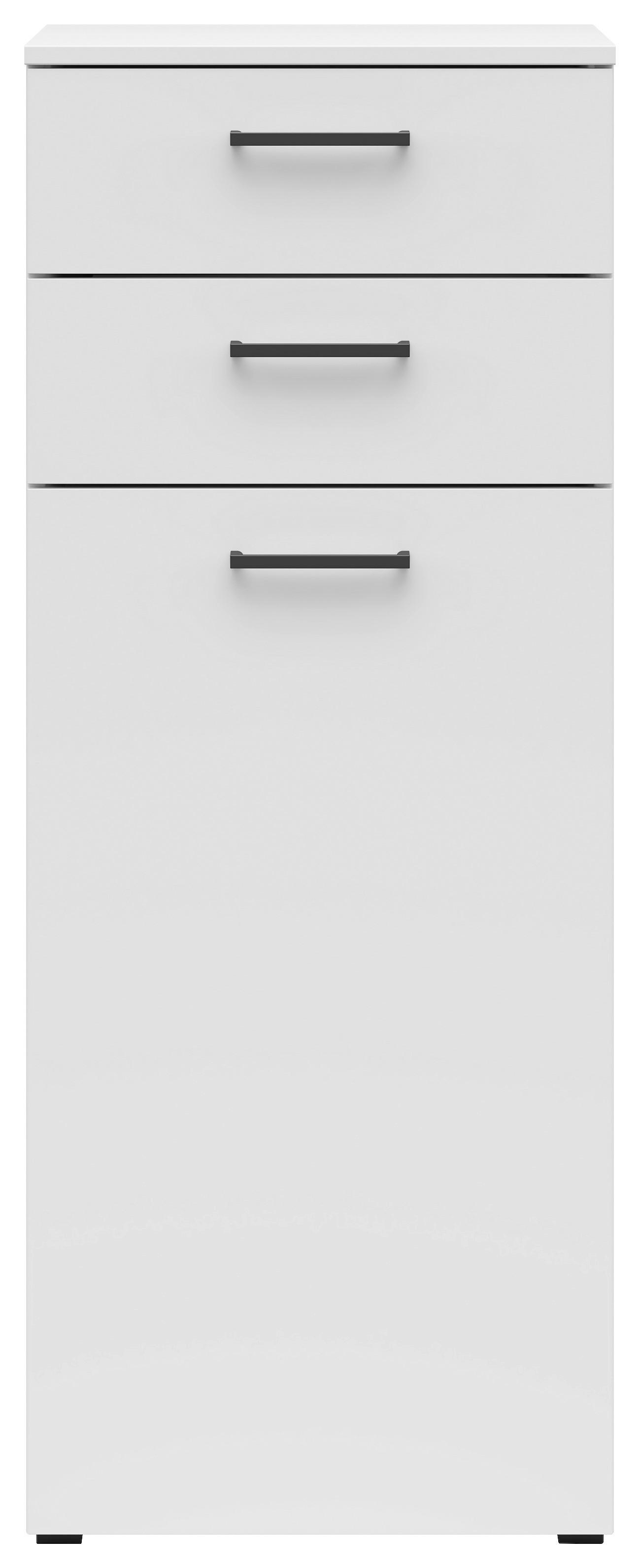 Kommode Multistauraum Weiß - Anthrazit/Schwarz, MODERN, Holzwerkstoff/Kunststoff (45/115/40cm) - Mömax