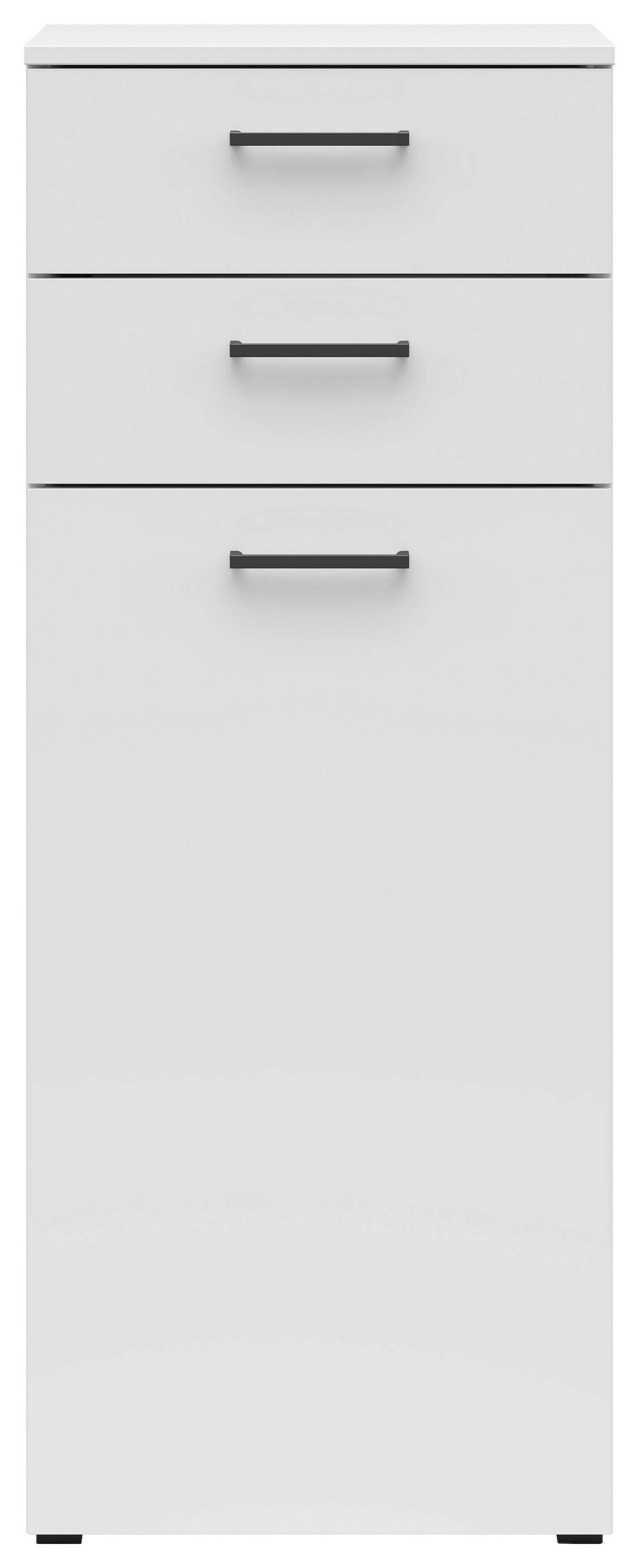 Kommode Multistauraum Weiß - Anthrazit/Schwarz, MODERN, Holzwerkstoff/Kunststoff (45/115/40cm) - Mömax