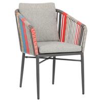 KRZESŁO OGRODOWE MANHATTEN COLOR - antracytowy/różnokolorowy, Modern, metal/tkanina (61/82/63cm) - Acamp