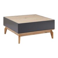 Couchtisch Fosco Grau/Eiche Echtholz Quadratisch - Eichefarben/Grau, MODERN, Holz (80/80/38cm) - Bessagi Home