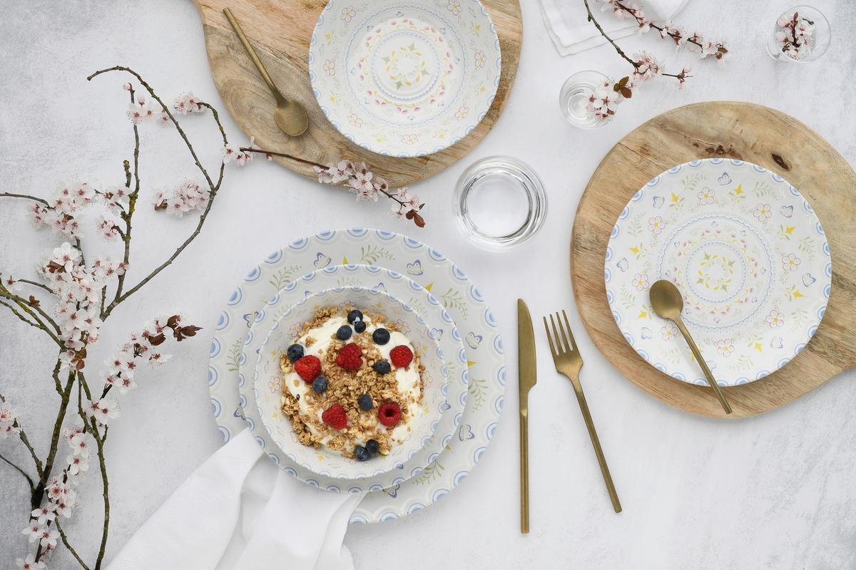 Jedilni Servis Primavera Pastell, 12-Delni - bela/večbarvno, Basics, keramika - Creatable