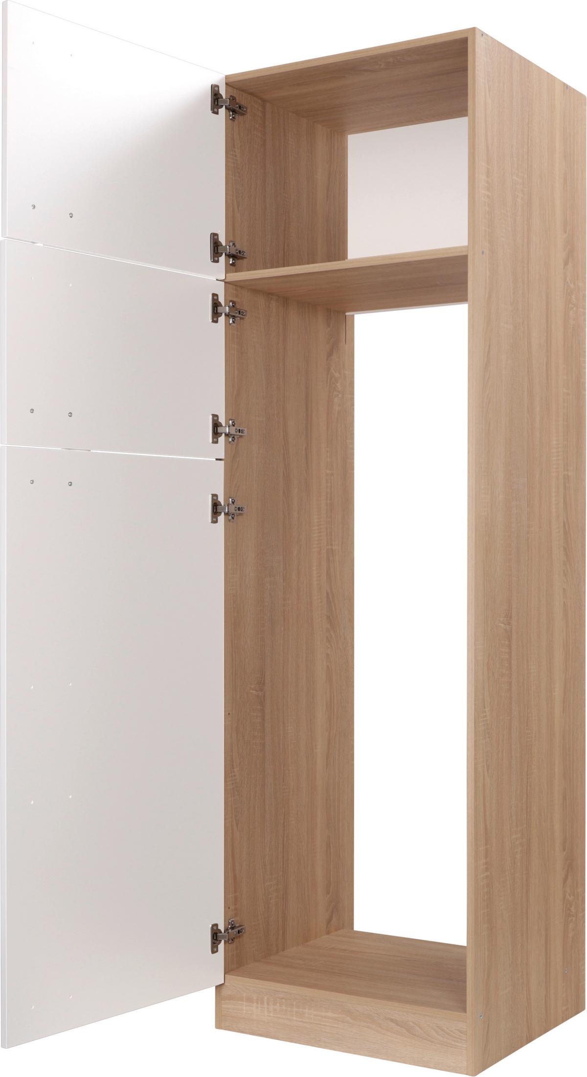 Omara Za Vgradno Napravo Merle, Barva Hrasta, Bela - srebrne barve/barve hrasta, Basics, kovina/leseni material (60/200/60cm) - Respekta