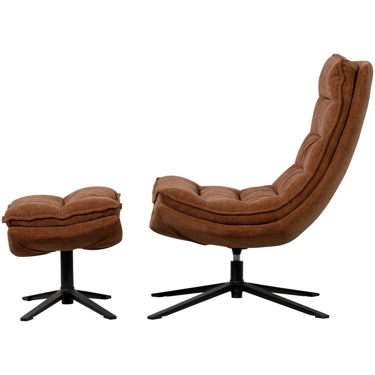 SESSELSET Kube Braun B: 77cm - Schwarz/Braun, Design, Textil/Metall (77/97/69cm) - Livetastic