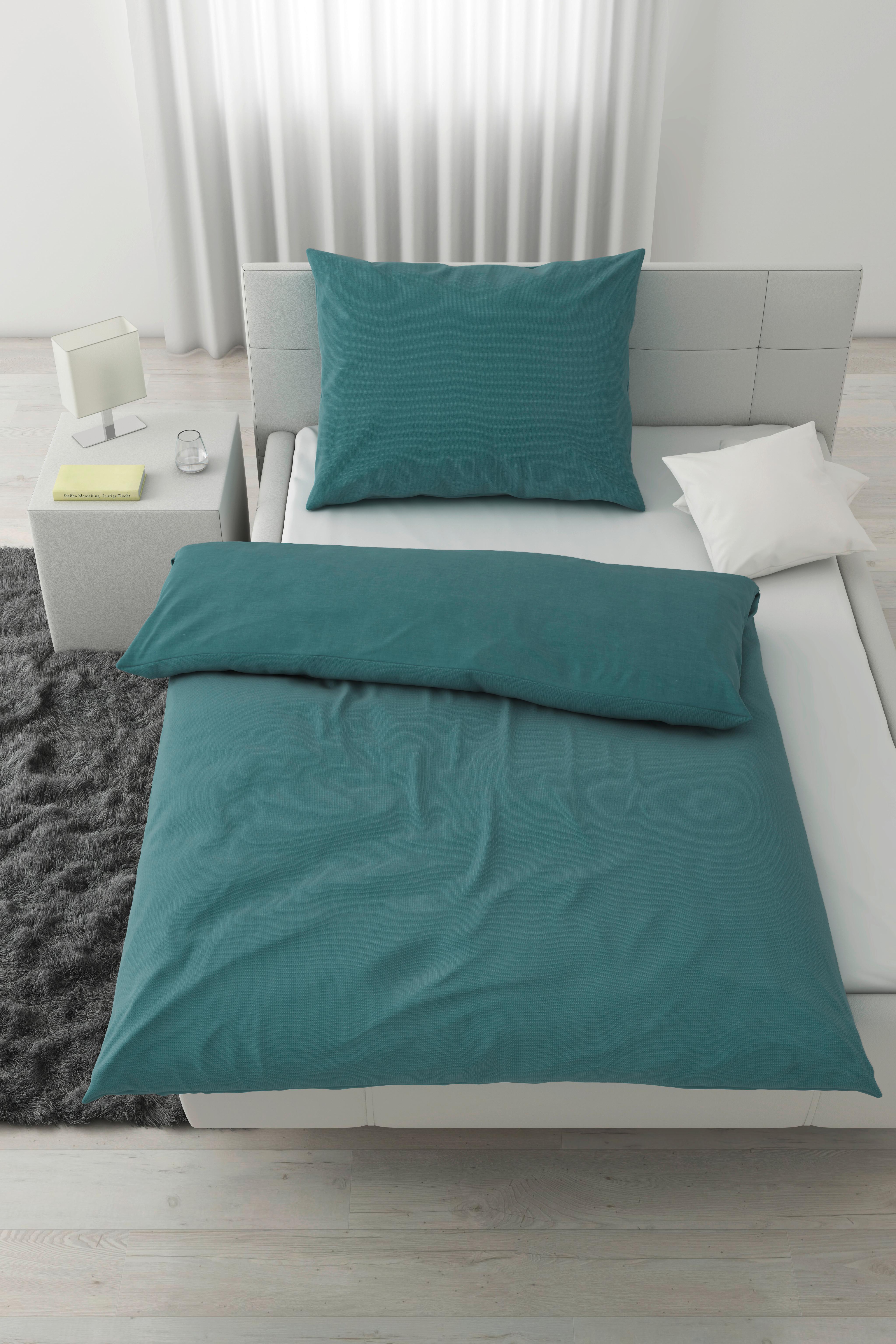 Ágyneműhuzat-garnitúra Waffel - kék, Modern, textil (140/200cm) - Modern Living