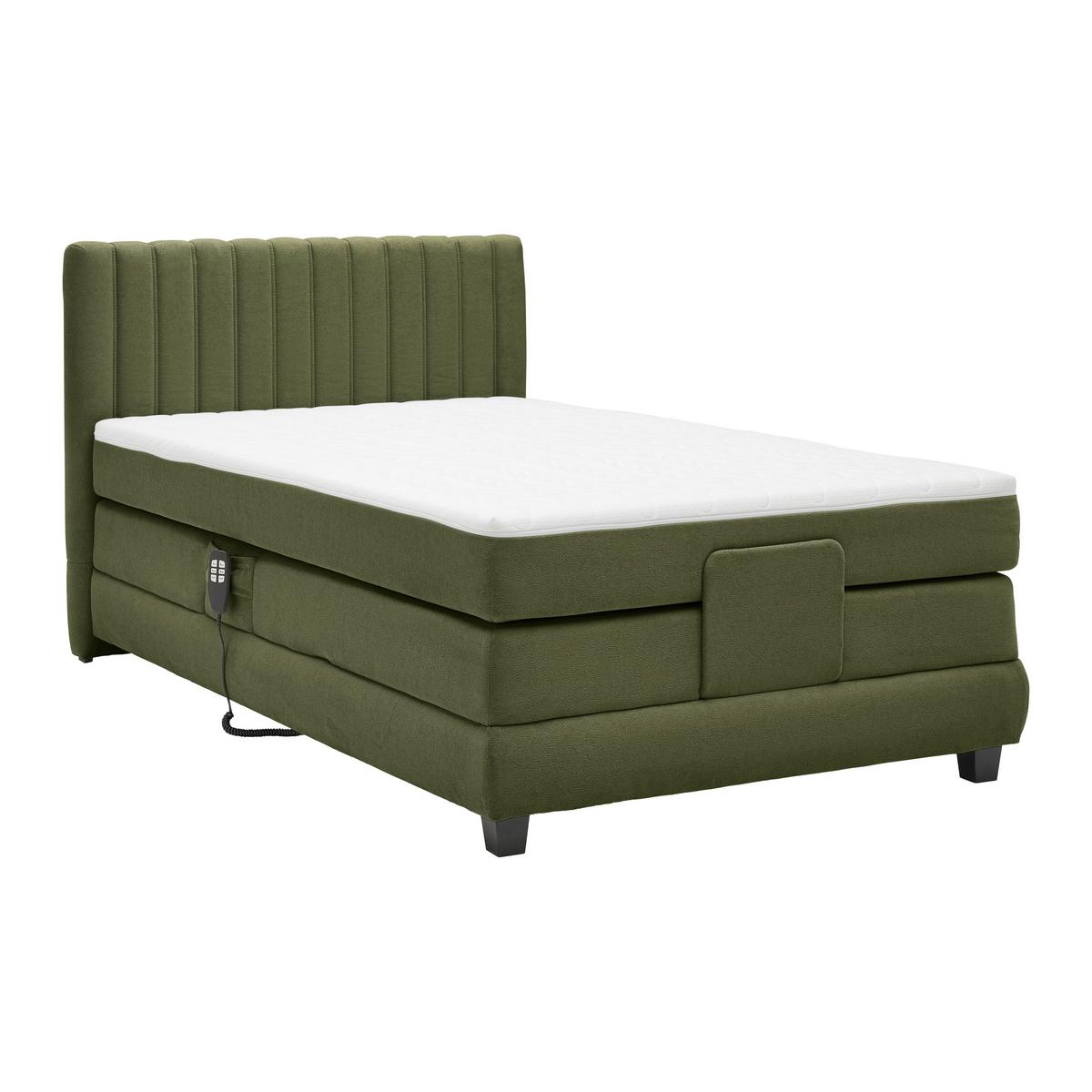 Boxspring Krevet Dixon - maslinasto zelena/crna, Konvencionalno, drvni materijal/drvo (100/200cm) - Premium Living