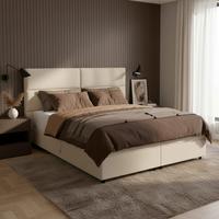 Box Ágy Lily - bézs, Modern, textil/fa (180/200cm) - Bessagi Home