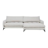 Ecksofa Bruce Grauweiß - Grauweiß/Schwarz, Textil/Metall (273/61-85/161cm) - Mömax