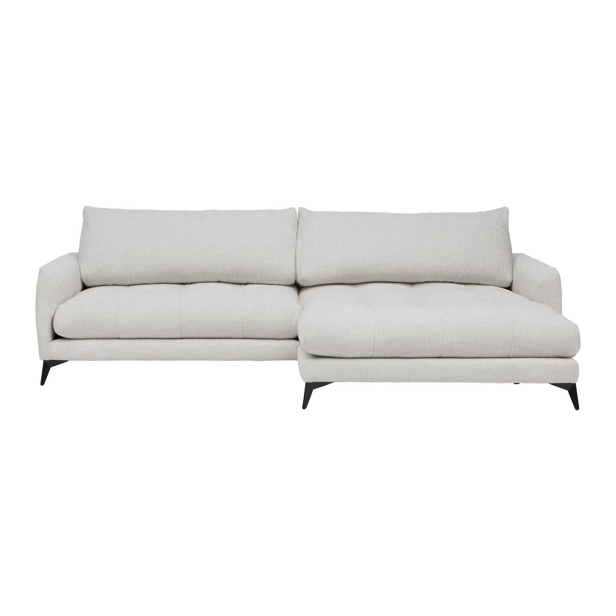 Ecksofa Bruce Grauweiß - Grauweiß/Schwarz, Textil/Metall (273/61-85/161cm) - Mömax