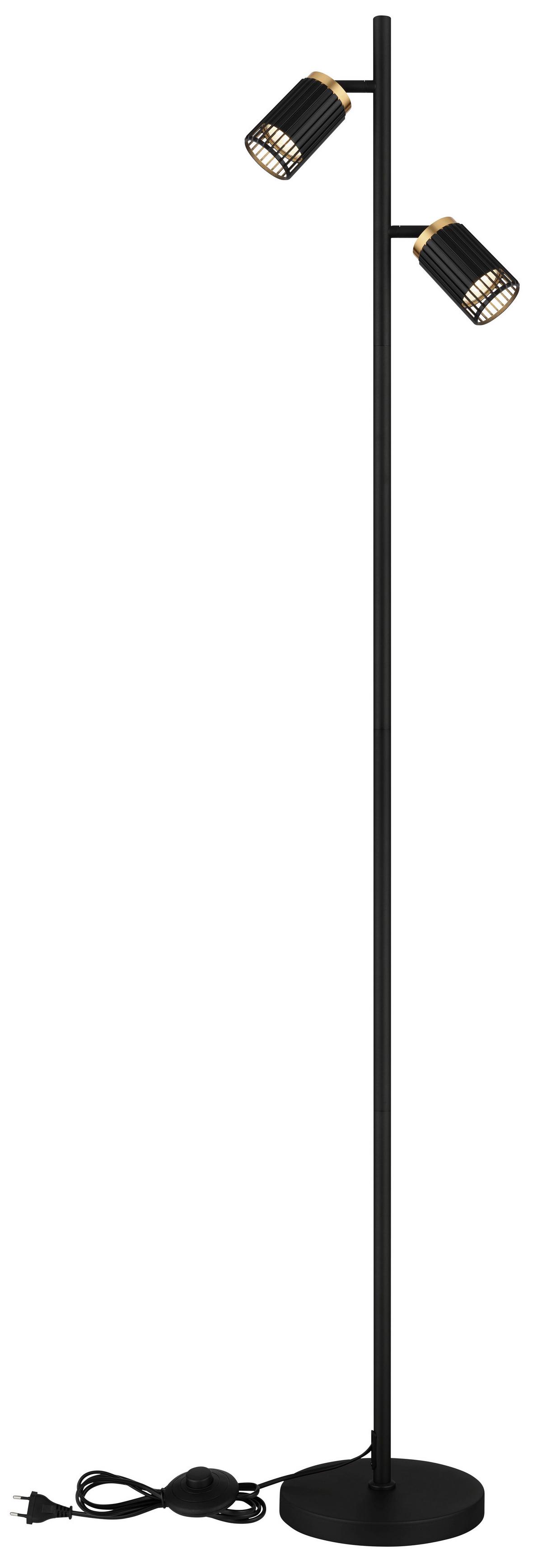 STEHLEUCHTE 57906S KORBEN - Goldfarben/Schwarz, Design, Kunststoff/Metall (27,5/22/158cm) - Globo