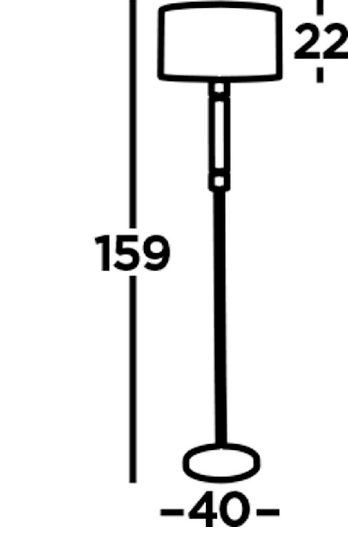 Állólámpa Kylie Eu9389cc - krómszínű/fekete, Lifestyle, textil/fém (40/40/158.5cm)