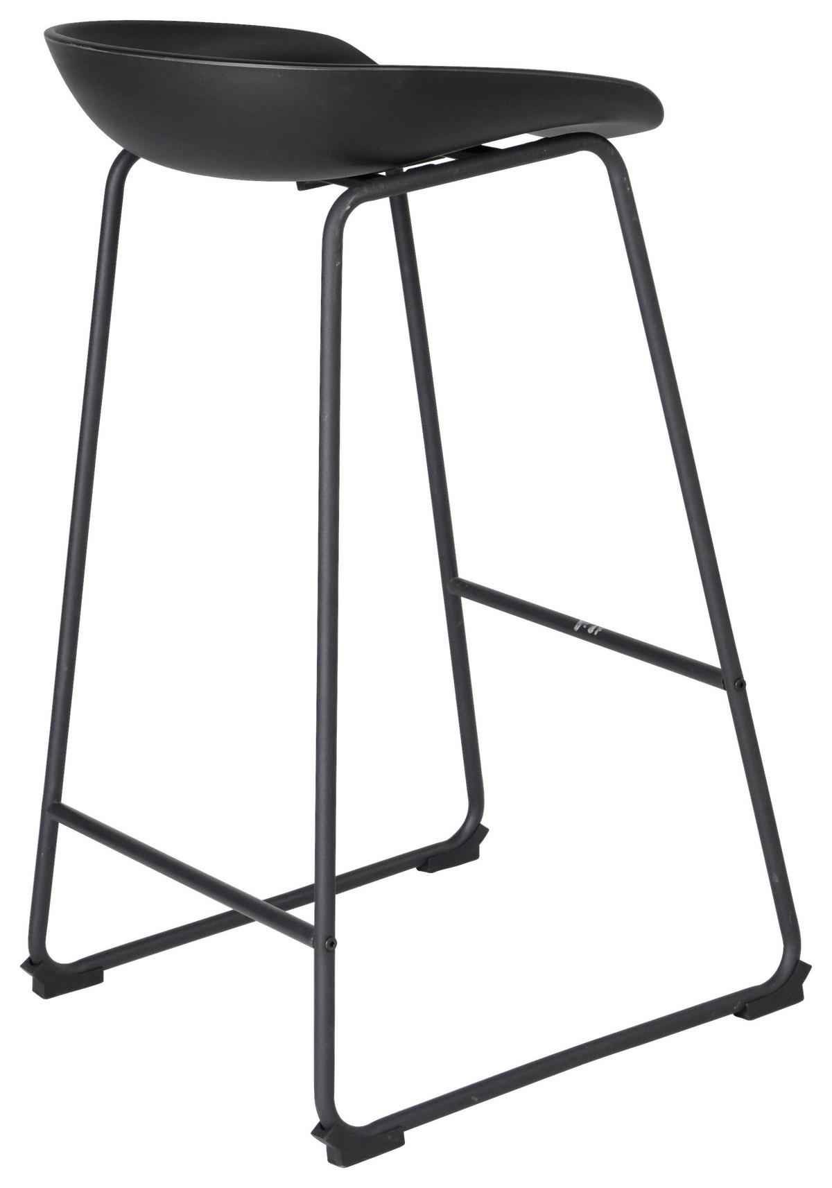 STOŁEK BAROWY VEGAS - czarny/szary, Modern, tworzywo sztuczne/metal (43/84/45cm) - Mömax