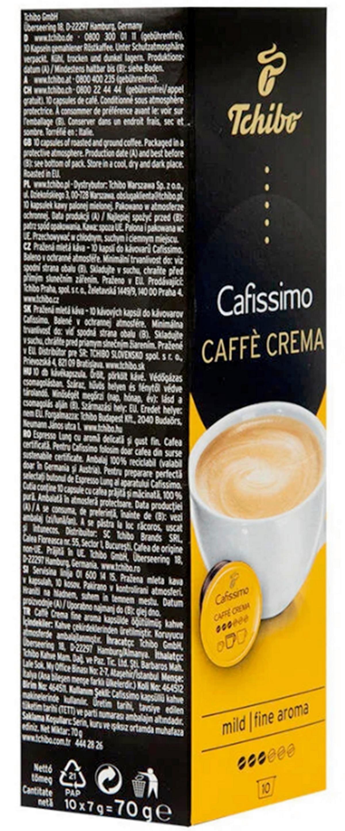 Kávékapszula Tchibo Caffé Crema Fine Aroma - sötétsárga, papír (0,075kg)