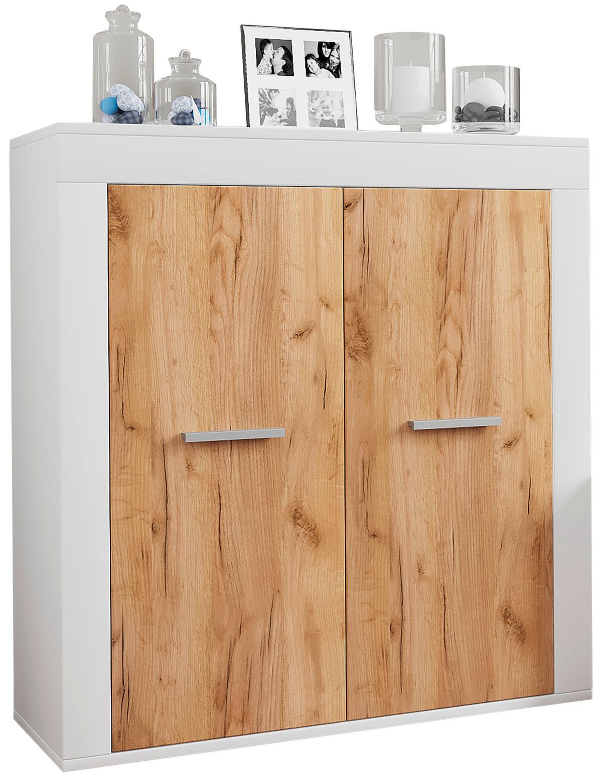 COMMODE USILO KOMMODE - Honigeiche/Weiss, Design, Holzwerkstoff/Kunststoff (80/89/35cm) - MID.YOU