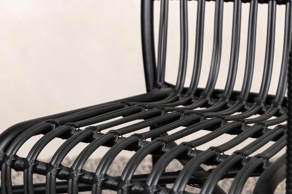 Loungesessel Rizal ca. 57x90 cm Schwarz - Schwarz, KONVENTIONELL, Kunststoff/Metall (57/90/64cm) - Gardenson