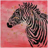 Bild Zebrabild Rot - Rot, Lifestyle, Textil (70/70/3,8cm) - Kayoom