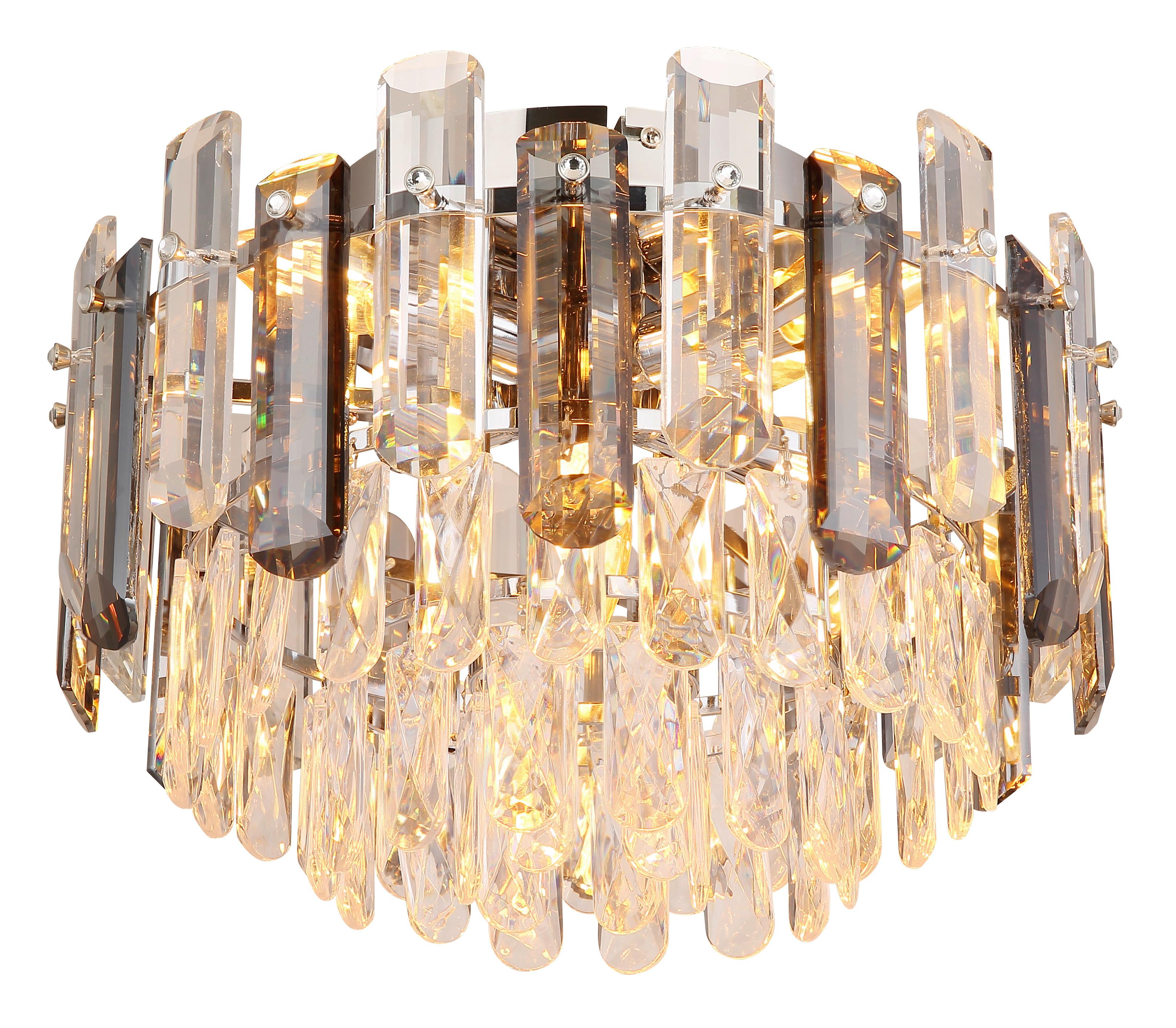 DECKENLEUCHTE 63109D - Klar/Chromfarben, Konventionell, Glas/Kunststoff (39/25,5cm) - Globo