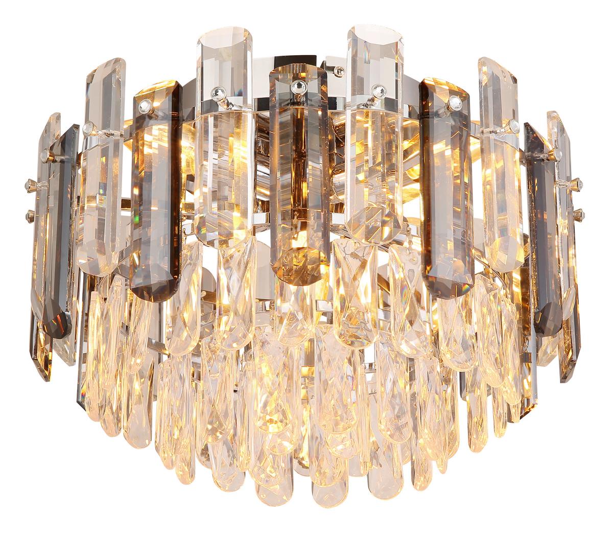 DECKENLEUCHTE 63109D - Klar/Chromfarben, Konventionell, Glas/Kunststoff (39/25,5cm) - Globo