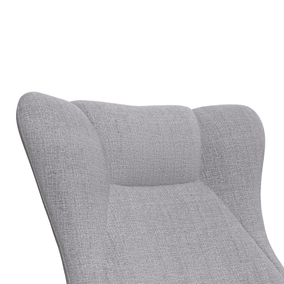 Schaukelsessel Emilio Chenille Grau - Naturfarben/Grau, MODERN, Holz/Textil (67/93/85cm)