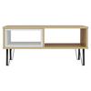 Couchtisch "Mendoz", Eichenfarben, Weiß - Eichefarben/Schwarz, Design, Holzwerkstoff/Metall (90/60/41,1cm) - Livetastic