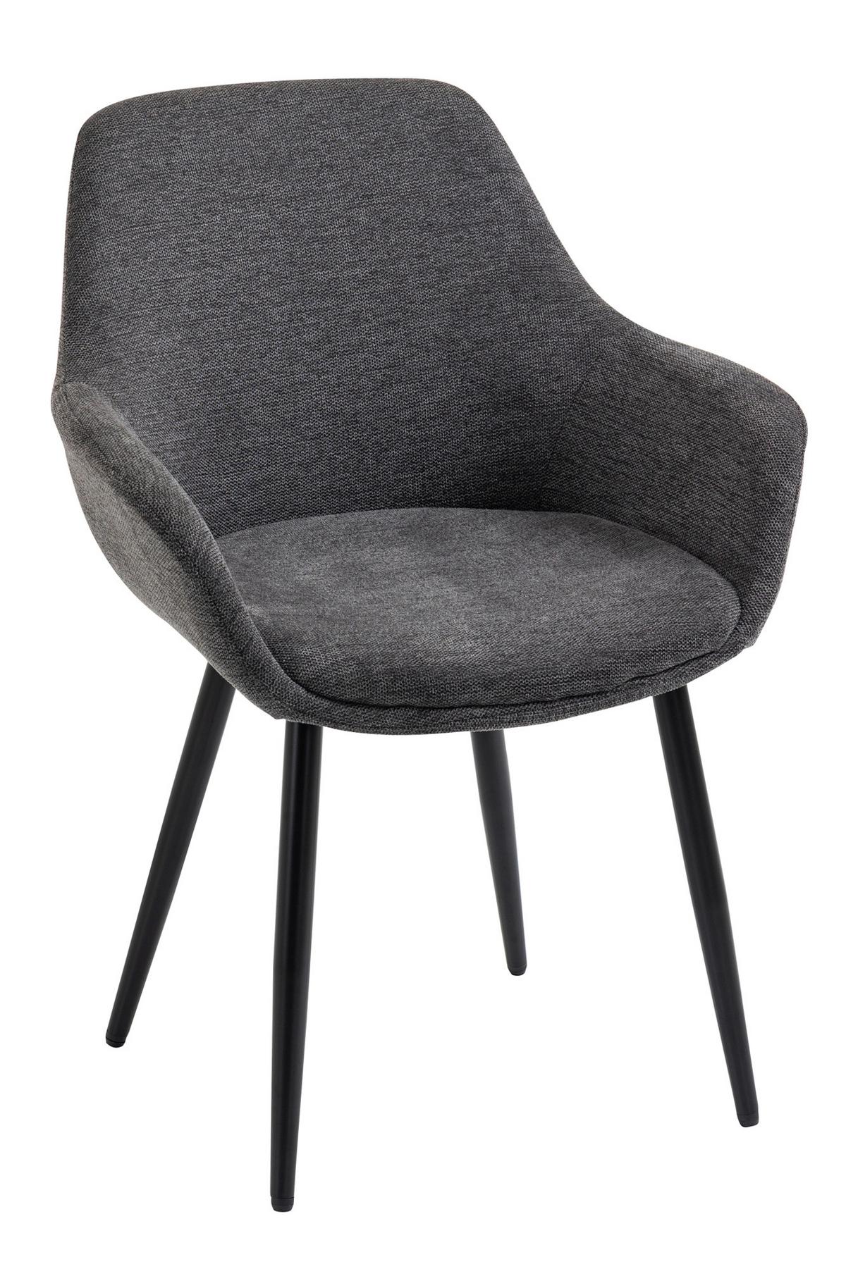 Set Naslanjačev Lena, Antracit, 2-Delni - črna/antracit, Moderno, kovina/tekstil (64/86/59cm) - Livetastic