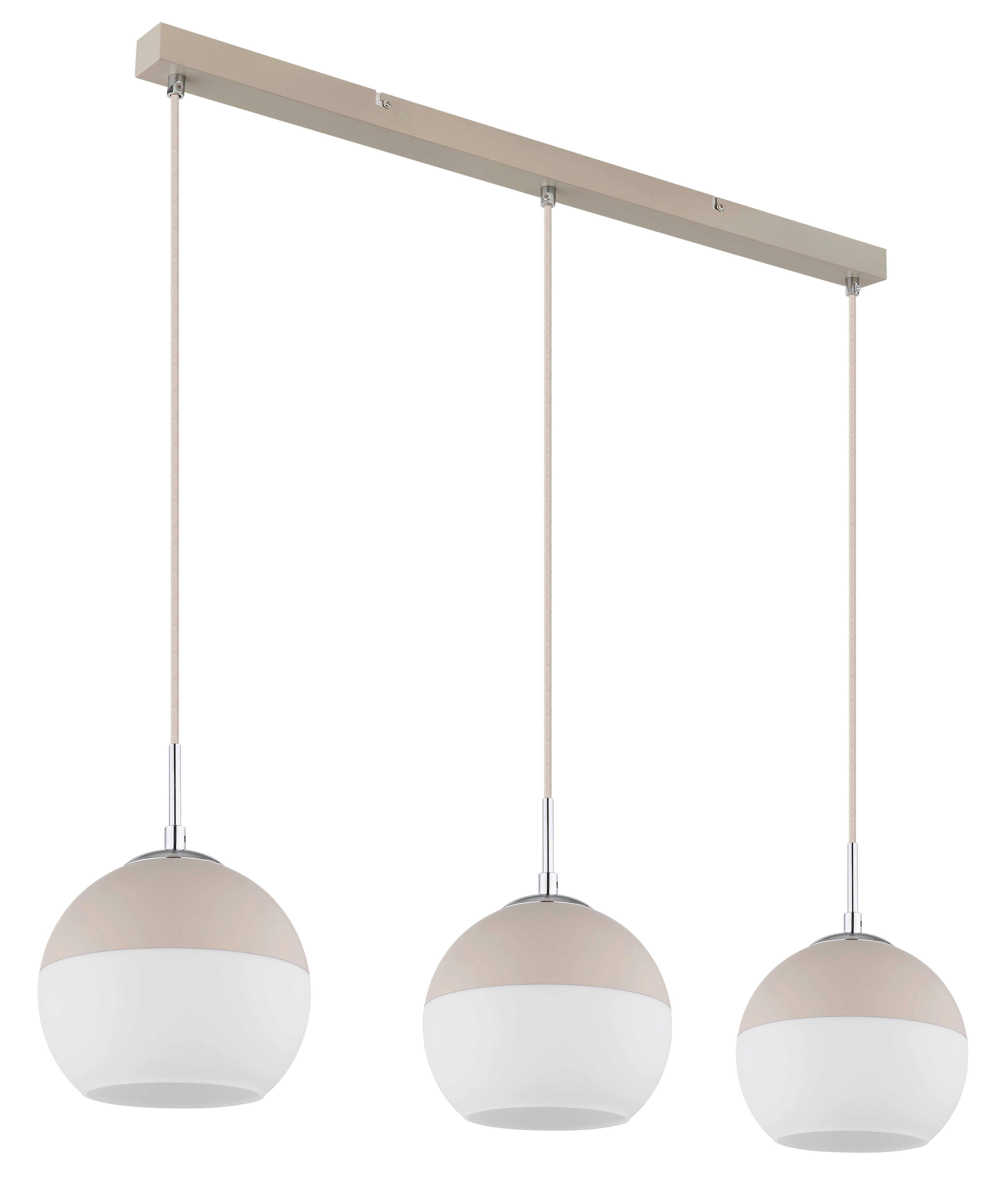 Svjetiljka Viseća 15999-3h  Ragusa - bijela/boje pijeska, Design, staklo/metal (90/20/120cm) - Globo