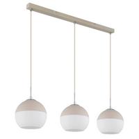 Svjetiljka Viseća 15999-3h  Ragusa - bijela/boje pijeska, Design, staklo/metal (90/20/120cm) - Globo