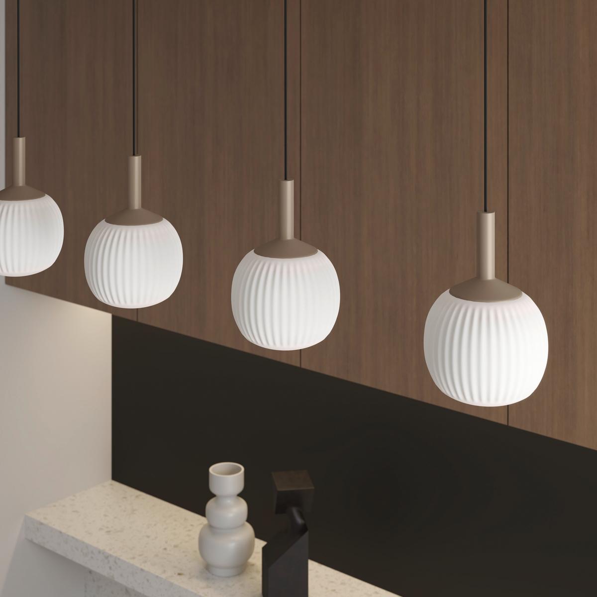 LAMPA WISZĄCA LED SWINDON *SBN* - biały, Design, metal/szkło (114/15/150cm) - Novel