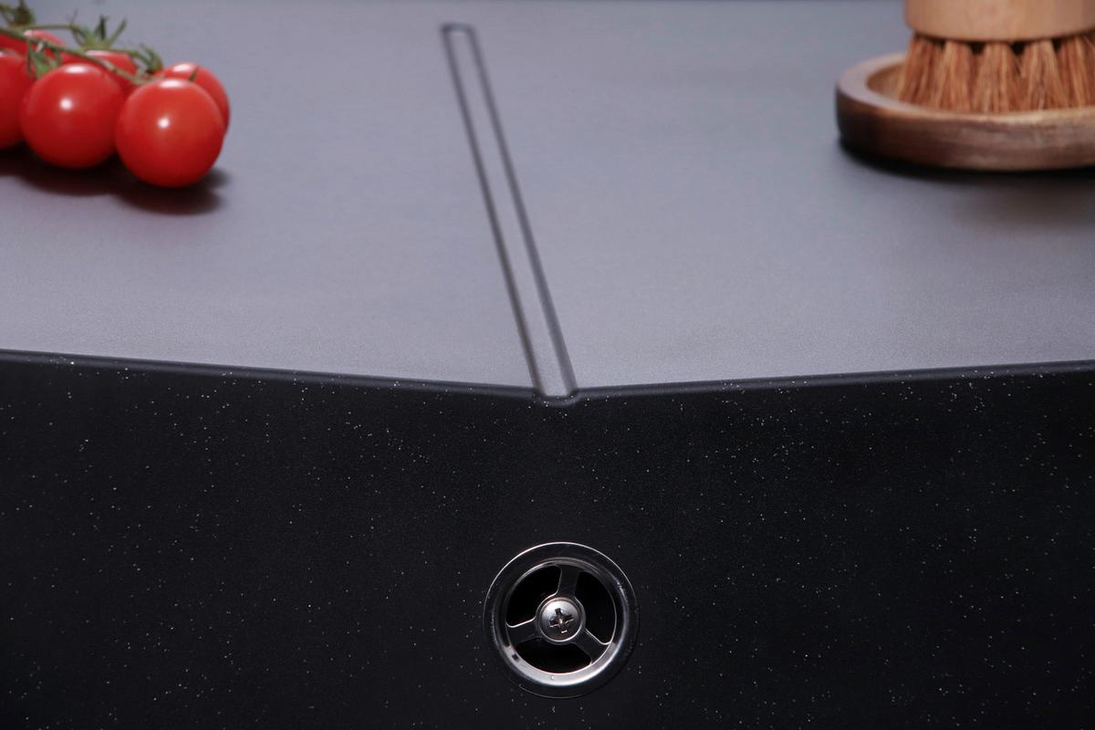 Pomivalno Korito Cleveland, 86x50cm - črna, Basics, kamen/umetna masa (86/21,4/50cm) - Respekta