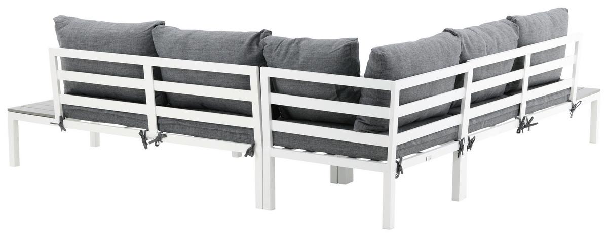 Loungegarnitur Odense ca. 133x167 cm Weiß - Weiß, KONVENTIONELL, Metall (133/167cm) - Gardenson