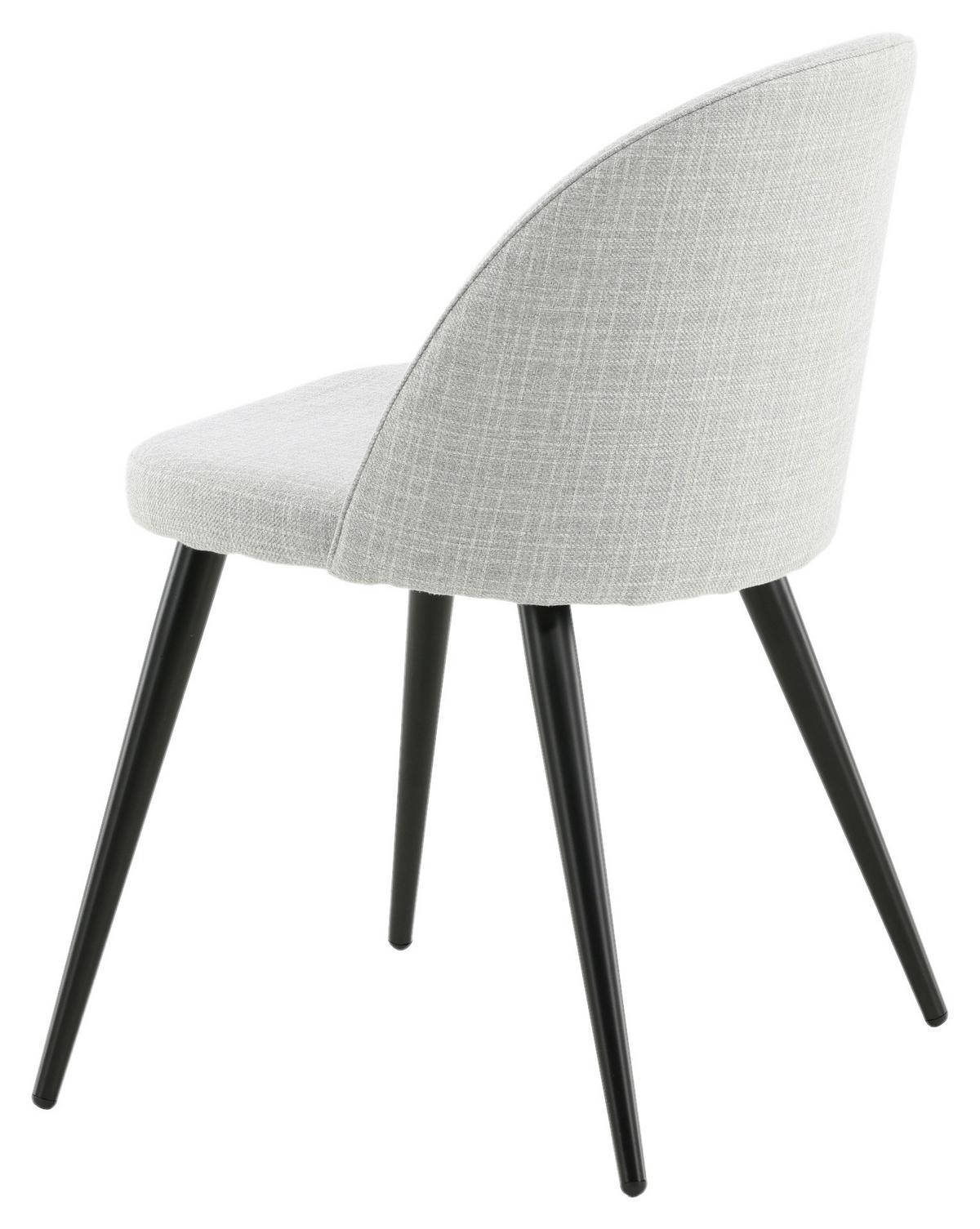 STUHL-SET VELVET - Hellgrau/Schwarz, Design, Textil/Metall (50/77/48cm) - Livetastic
