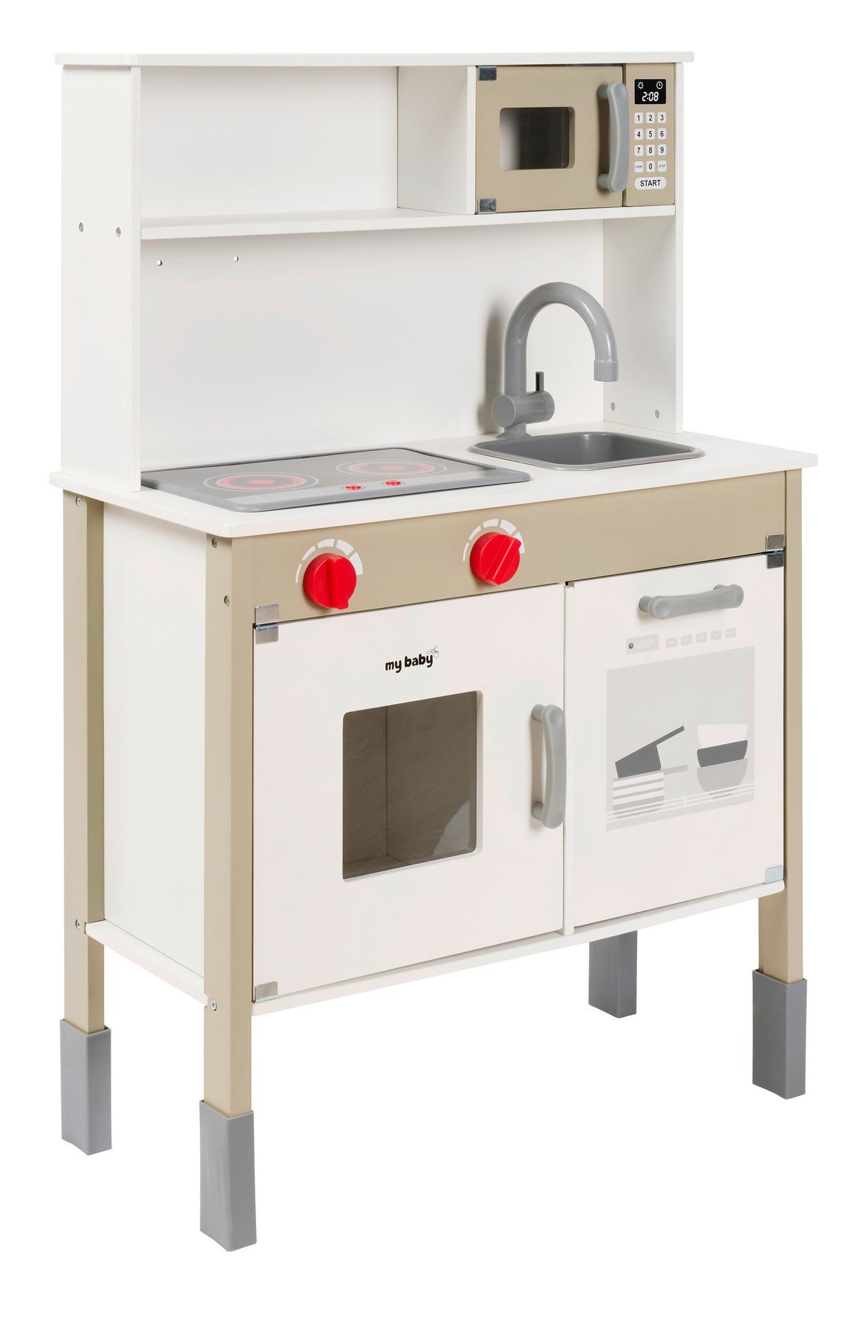 KUCHNIA DLA DZIECI 849133 - czarny/biały, Basics, materiał drewnopochodny/drewno (60/90/30cm) - My Baby Lou