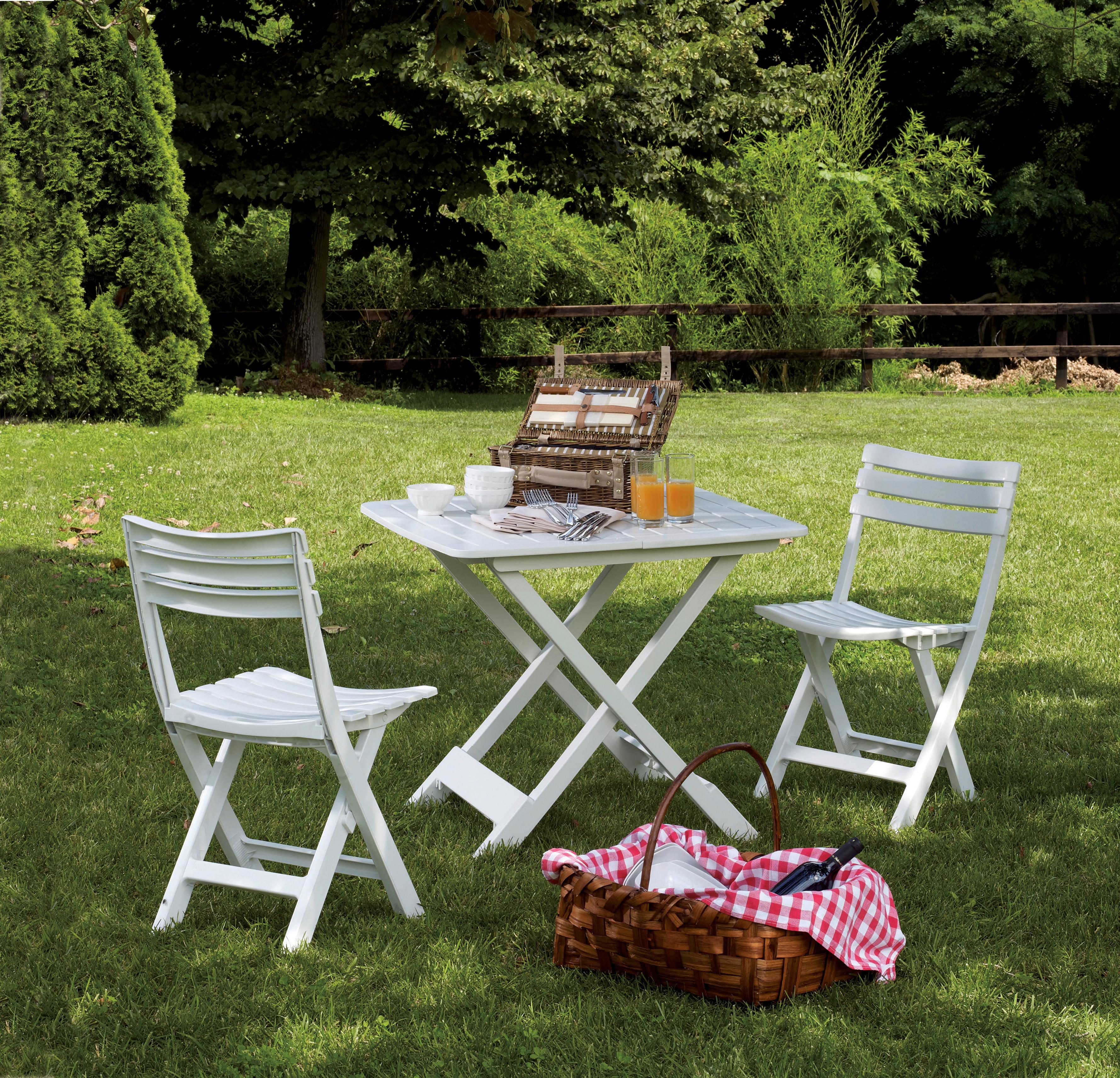 Balkonszett Camping - fehér, műanyag - Mömax