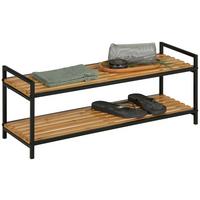 Schuhregal Azra II Naturfarben/Schwarz - Schwarz/Naturfarben, MODERN, Naturmaterialien/Metall (70/32/30cm) - Mömax