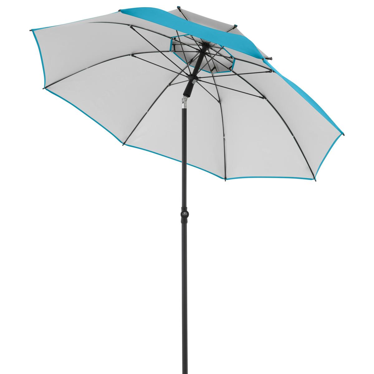 Sonnenschirm GS Windprofi Neo 200 Hellblau/Anthrazit - Anthrazit/Hellblau, KONVENTIONELL, Textil/Metall (200/238cm) - Doppler