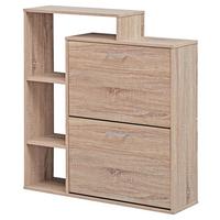 Omara Z Loputami Za Čevlje Samo - srebrne barve/hrast sonoma, Moderno, kovina/leseni material (85/93/24cm) - MID.YOU
