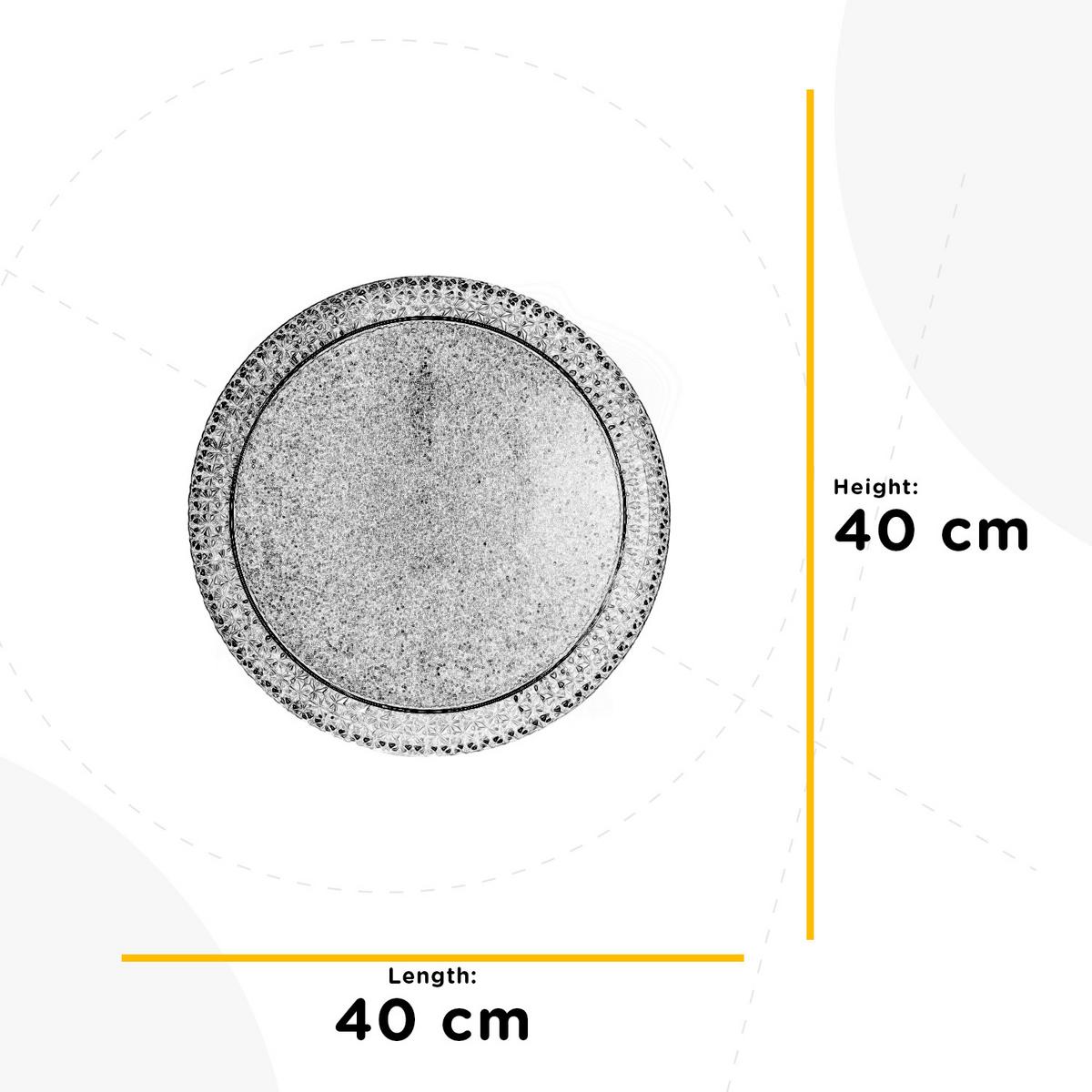 Led Mennyezeti Lámpa 1018/plm Giulia - krómszínű/átlátszó, Basics, műanyag/fém (40/40/13cm)