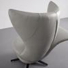 Relax Fotel Mirea - Világosszürke, modern, Bőr/Fém (80/108/124,5cm) - Bessagi Home