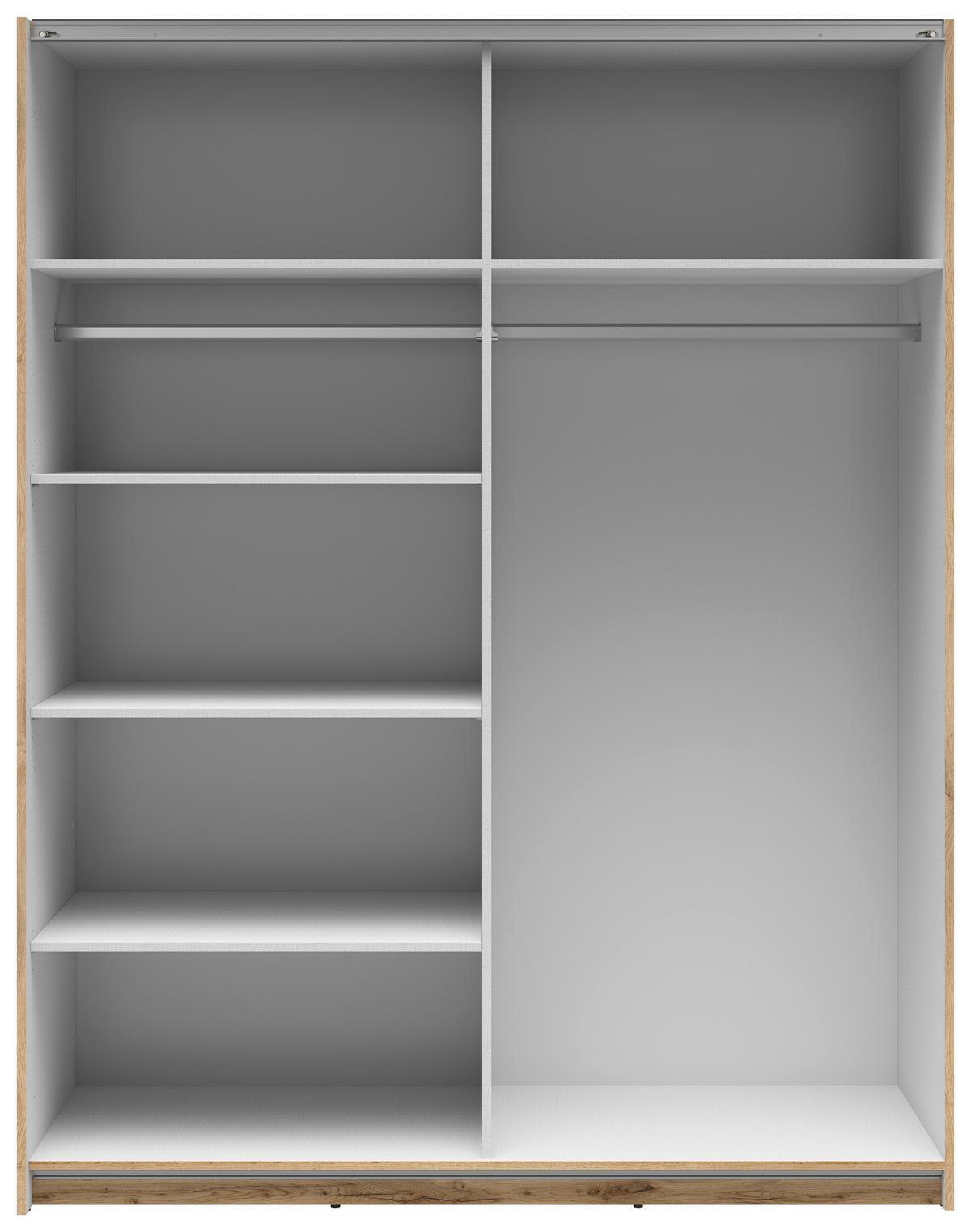 Ormar S Kliznim Vratima Tetrix - antracit/hrast Wotan, Moderno, drvni materijal/metal (153,5/195,5/60cm) - Modern Living