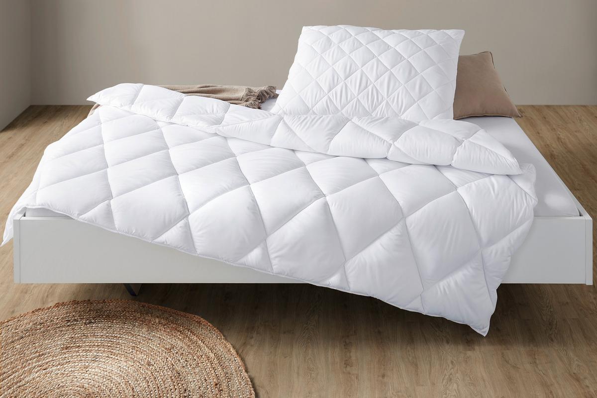 Kopfpolster Vegan Micro Premium in Weiß ca. 70x90cm - Weiß, Textil (70/90cm) - Nadana