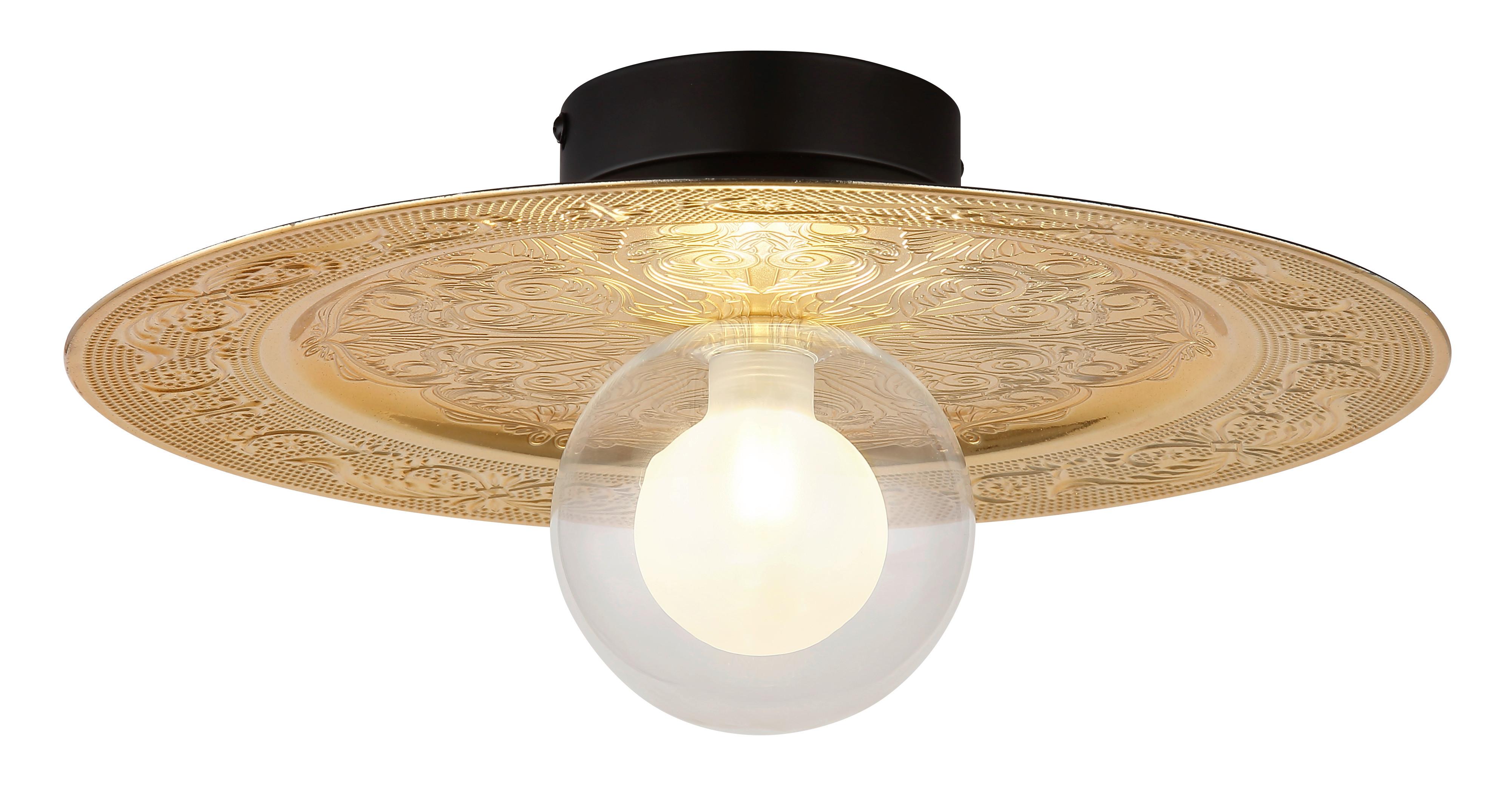 DECKENLEUCHTE 15169DG - Klar/Goldfarben, Basics, Glas/Kunststoff (33/15cm) - Globo