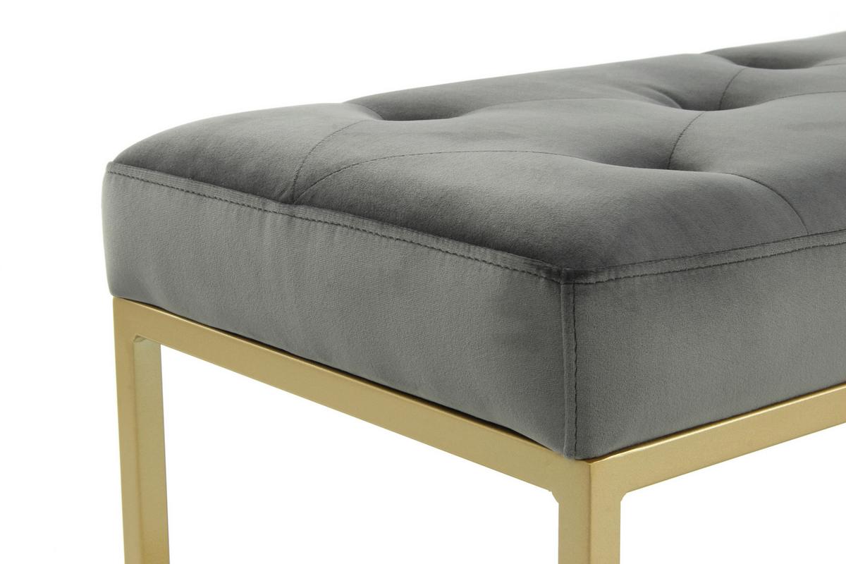 SITZBANK DIAZ 100 GRAU / GOLD - Goldfarben/Grau, Design, Holzwerkstoff/Textil (40/40/90cm) - Kayoom