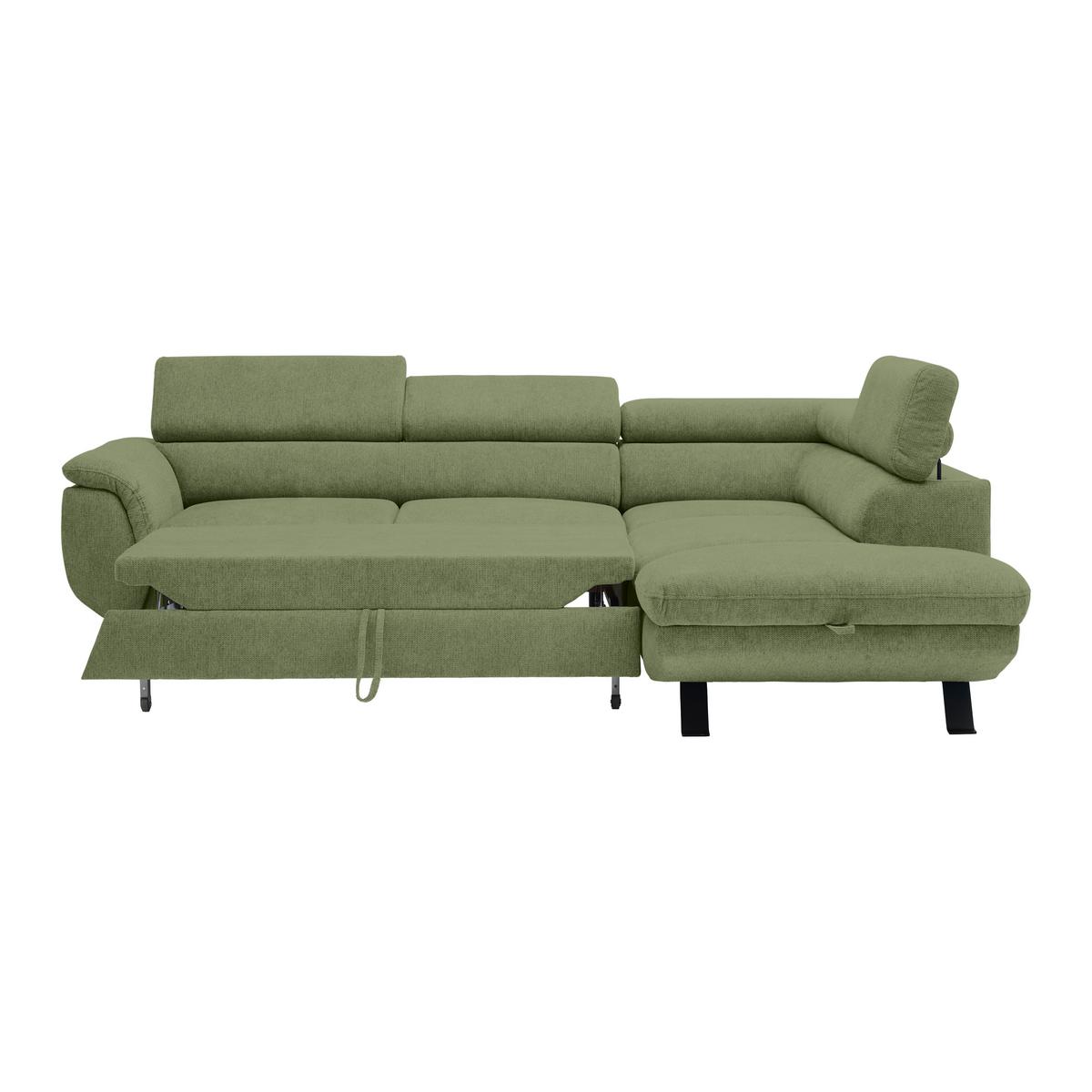 Kutna Garnitura Raven - maslinasto zelena/crna, Moderno, tekstil/metal (257/76-92/96cm) - Modern Living